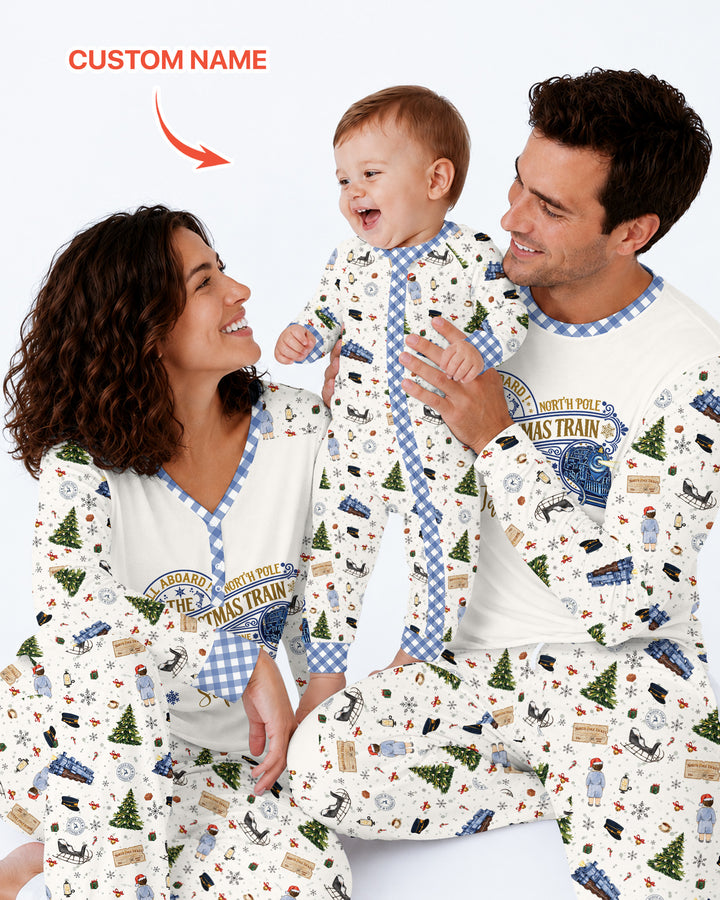 Custom Name North Pole Adventure Bamboo Men's Pajama Set