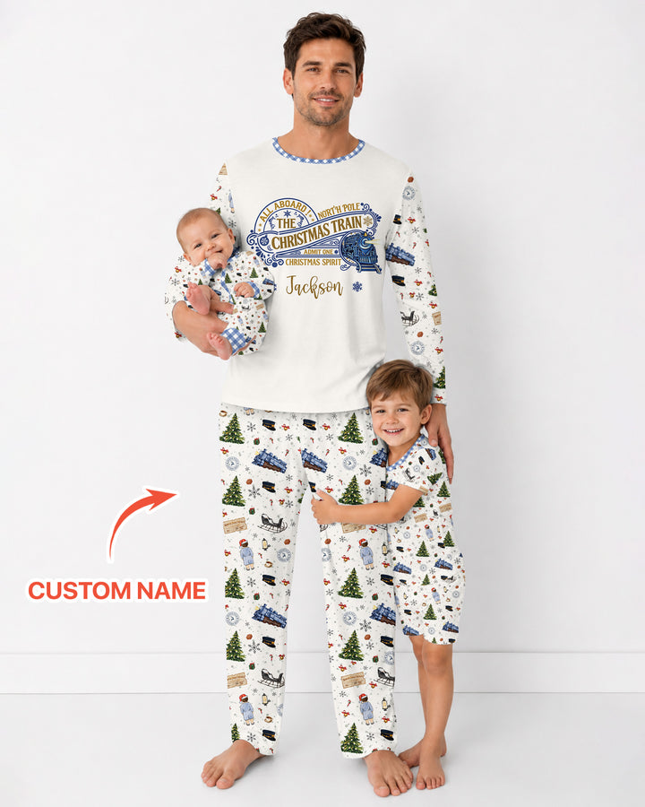Custom Name North Pole Adventure Bamboo Men's Pajama Set