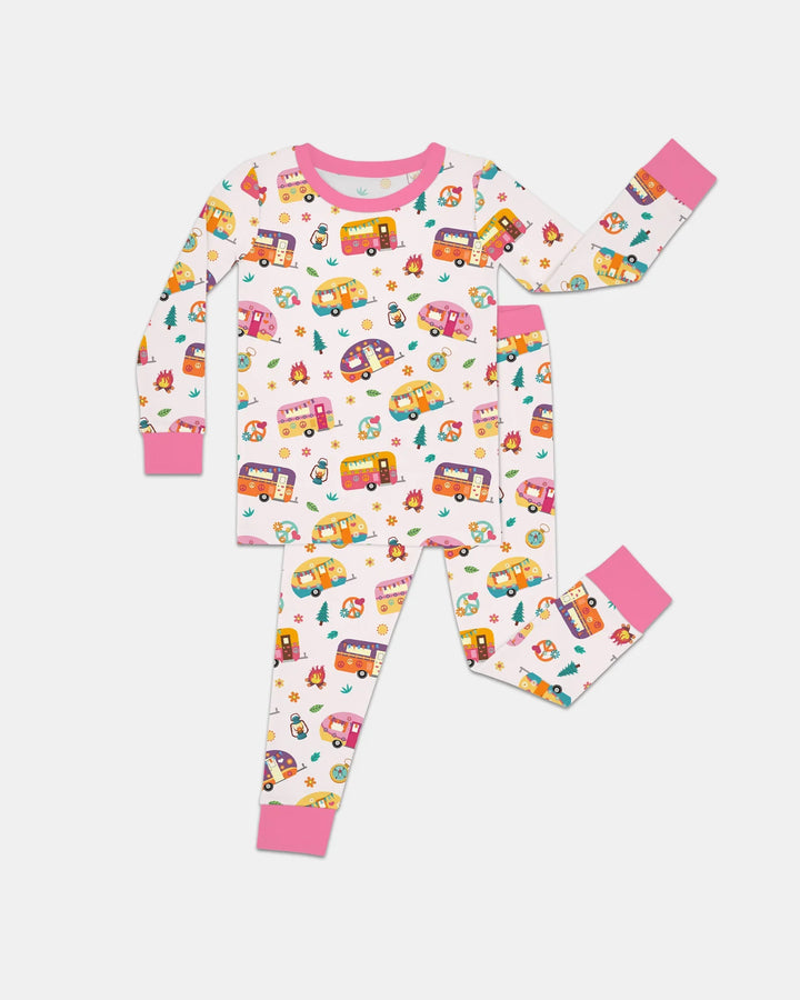 Happy Little Camper Bamboo Two Piece Long Sleeve Pajama Set