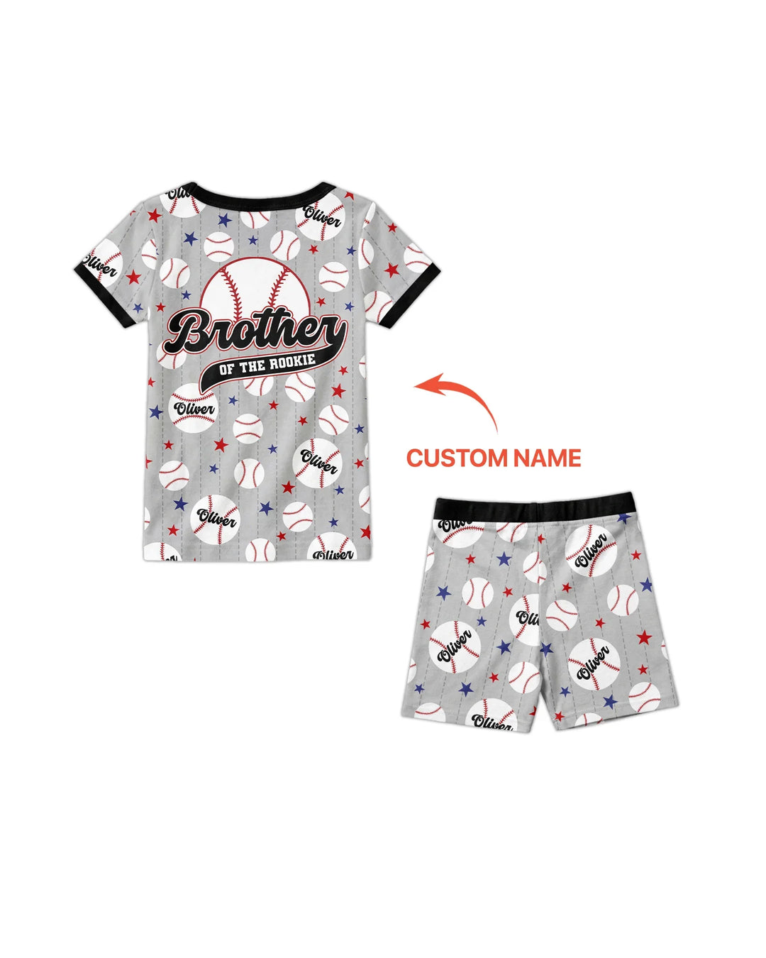 Custom Name Rookie of The Year Matching Bamboo Two Piece Short Sleeve Shorts Pajama Set