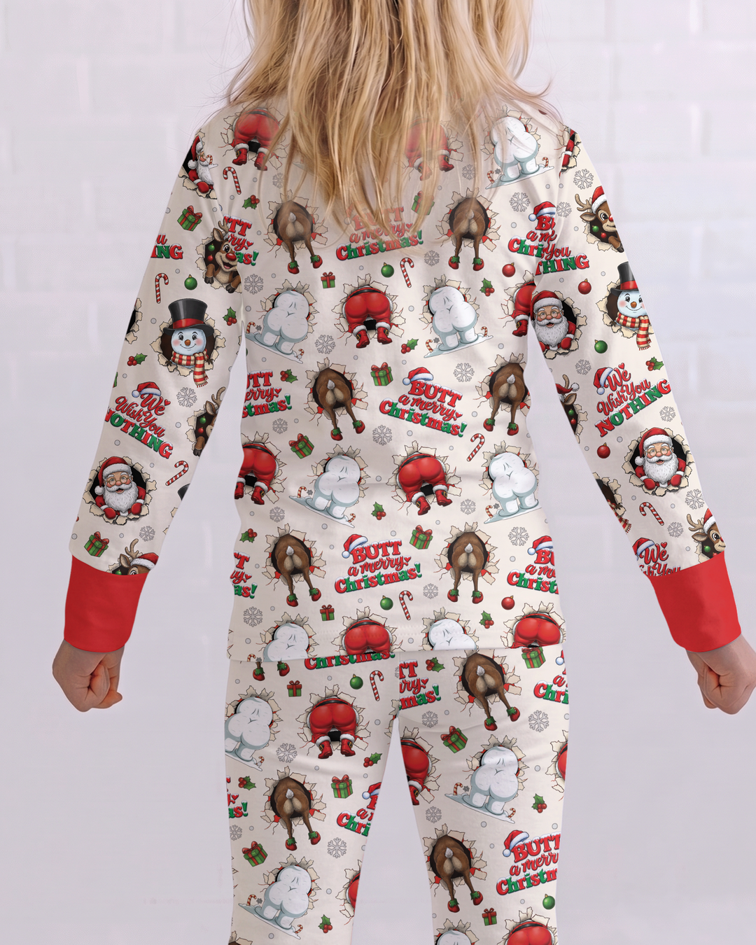 Funny Butt Christmas Squad Bamboo Two Piece Long Sleeve Pajama Set