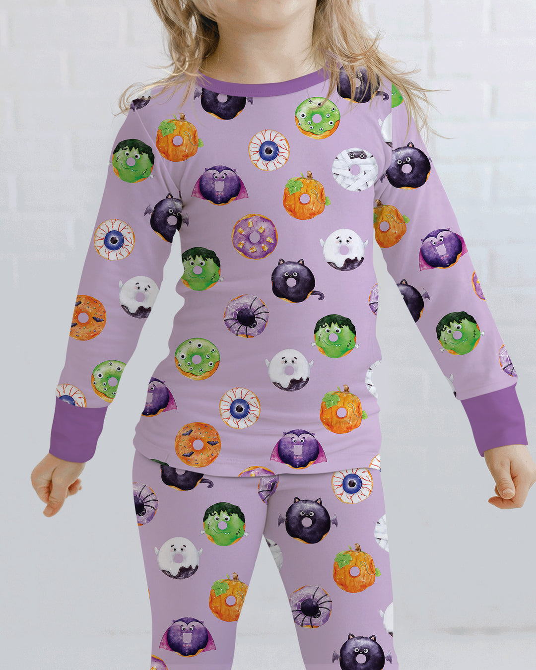 Spooky Donut Bamboo Two Piece Long Sleeve Pajama Set