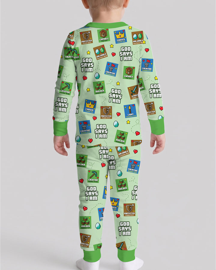 God Says I Am Gamer Bamboo Two Piece Long Sleeve Pajama Set