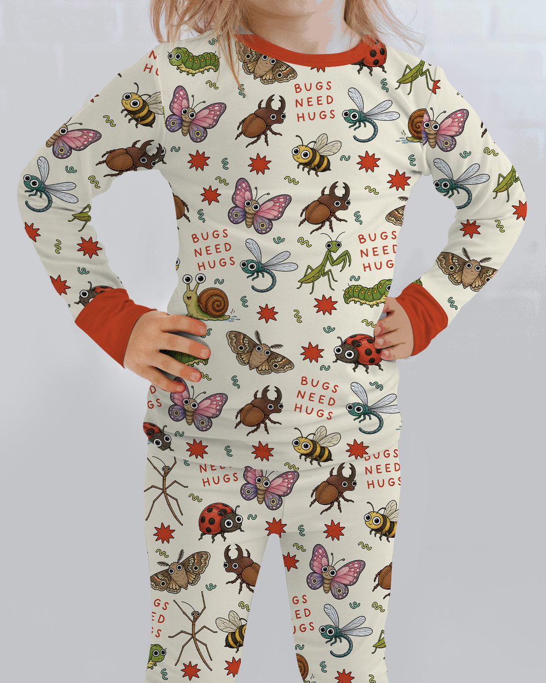 Bugs Need Hug Bamboo Two Piece Long Sleeve Pajama Set