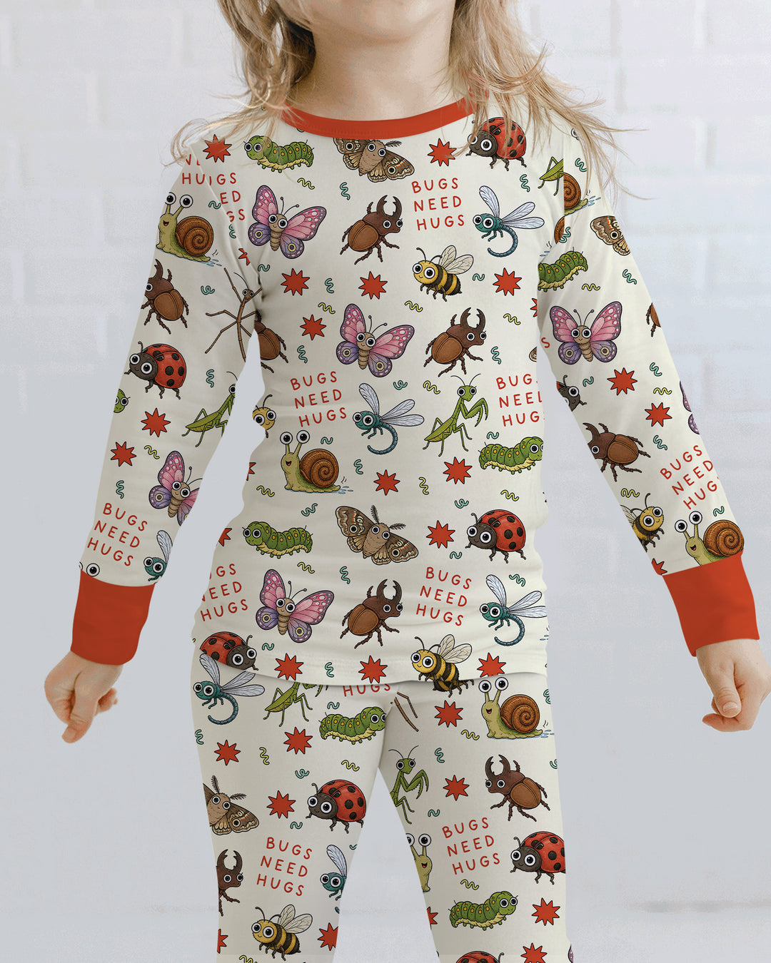 Bugs Need Hug Bamboo Two Piece Long Sleeve Pajama Set