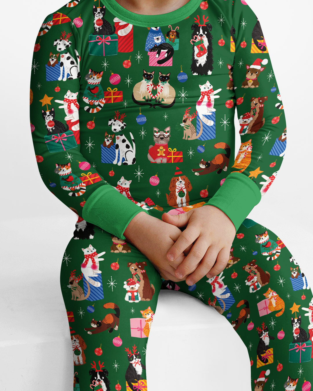 Christmas Paws Bamboo Two Piece Long Sleeve Pajama Set