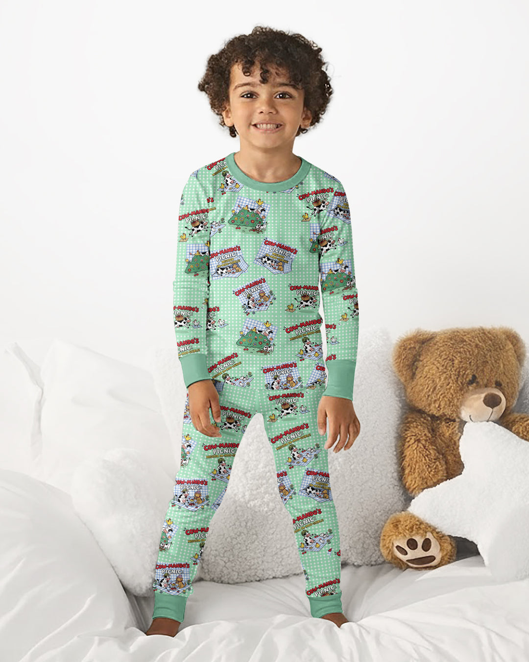 Mission Im-moo-sible Bamboo Two Piece Long Sleeve Pajama Set
