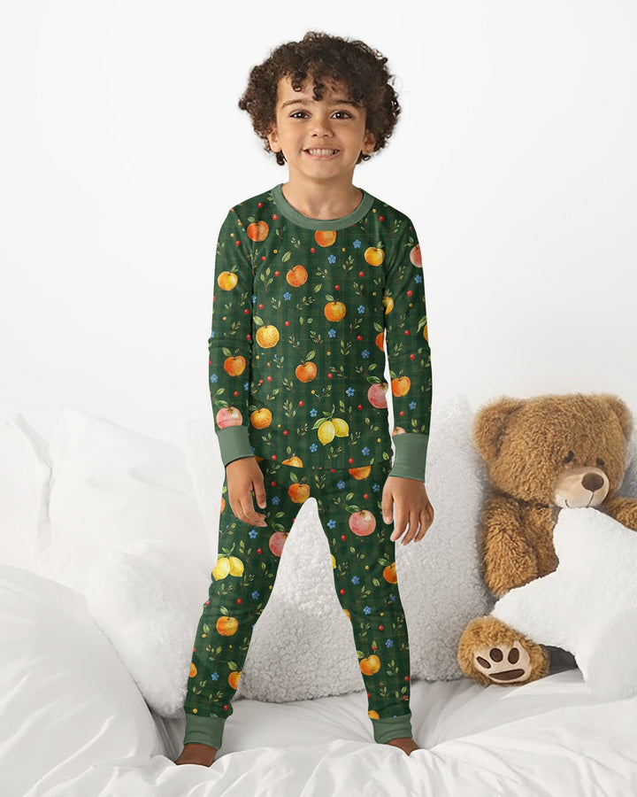 Forest Orange Bamboo Two Piece Long Sleeve Pajama Set