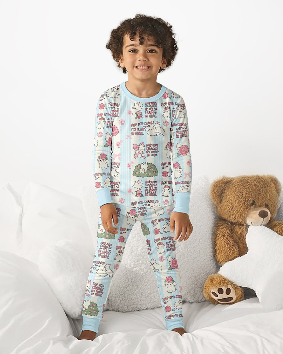 Hop Into Chaos Bamboo Two Piece Long Sleeve Pajama Set