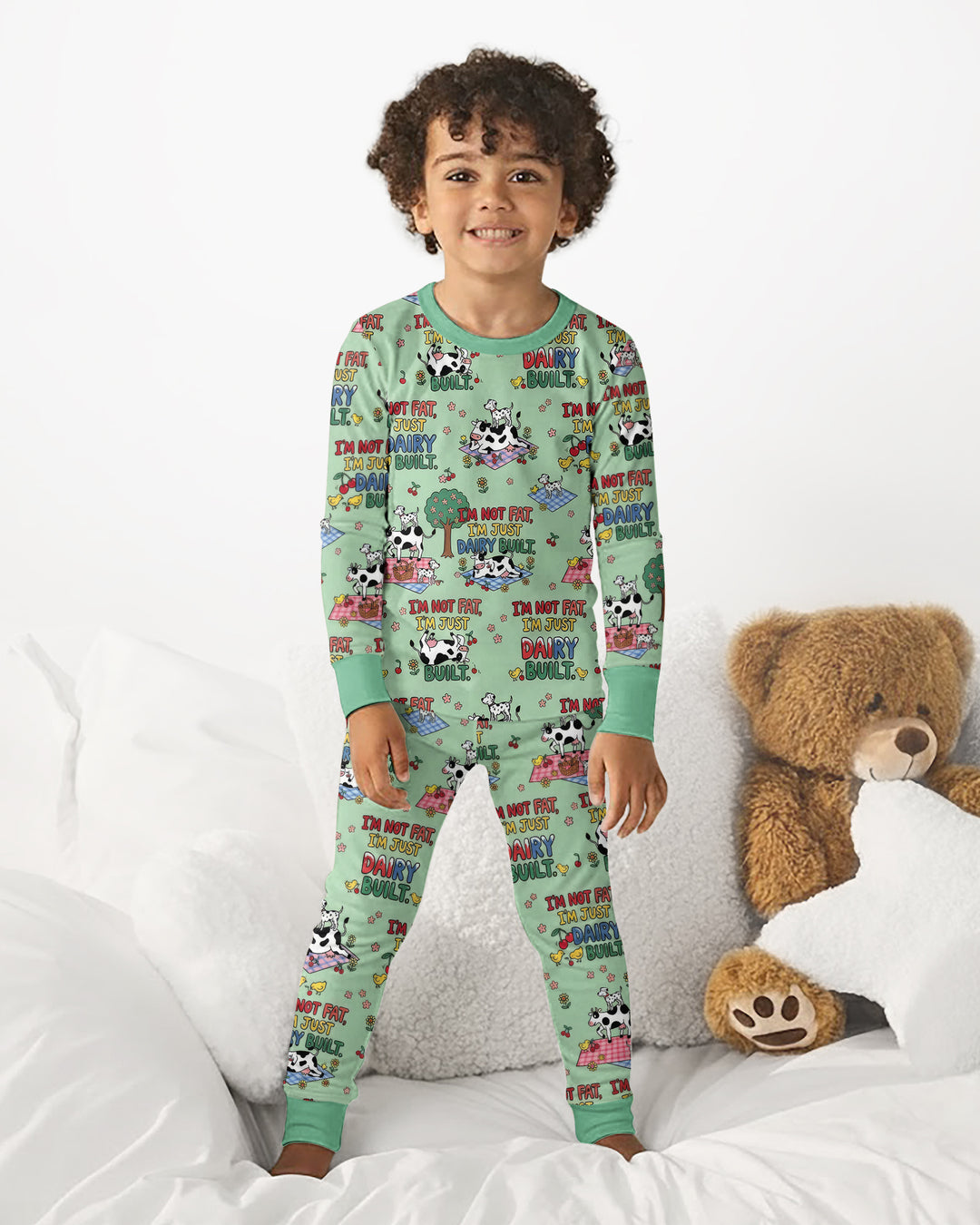 I'm Not Fat I'm Just Dairy Built Bamboo Two Piece Long Sleeve Pajama Set