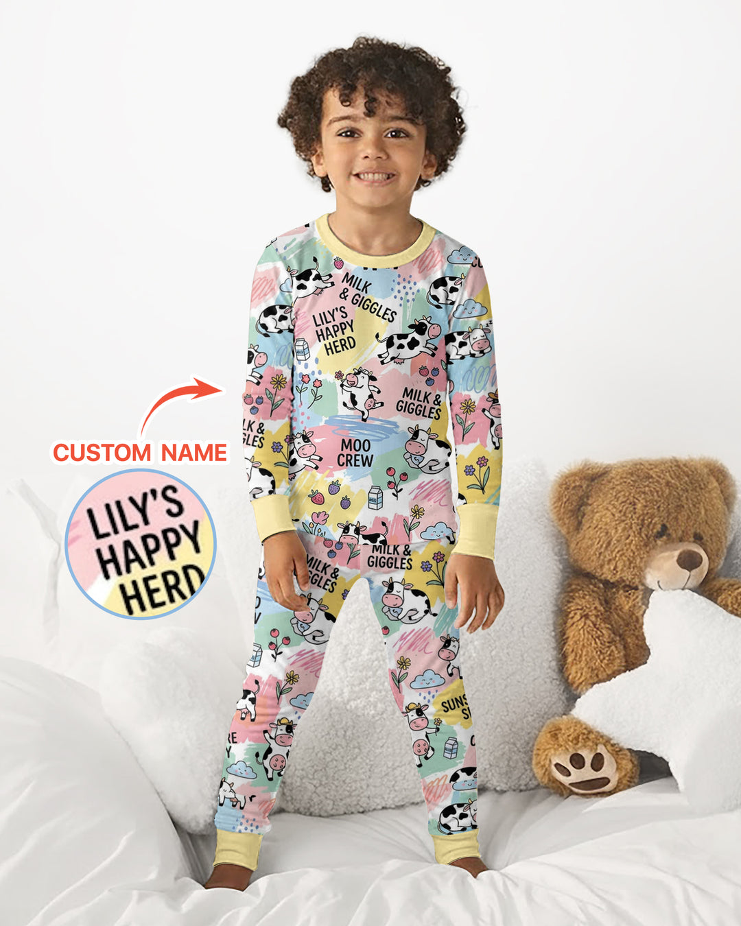 Custom Name Can’t Keep Us In The Barn Bamboo Two Piece Long Sleeve Pajama Set