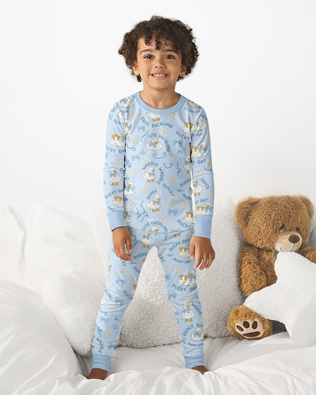 Happy Ducky Day Bamboo Two Piece Long Sleeve Pajama Set