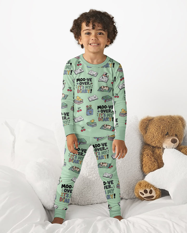 Moove Over Its My Diary Bamboo Two Piece Long Sleeve Pajama Set