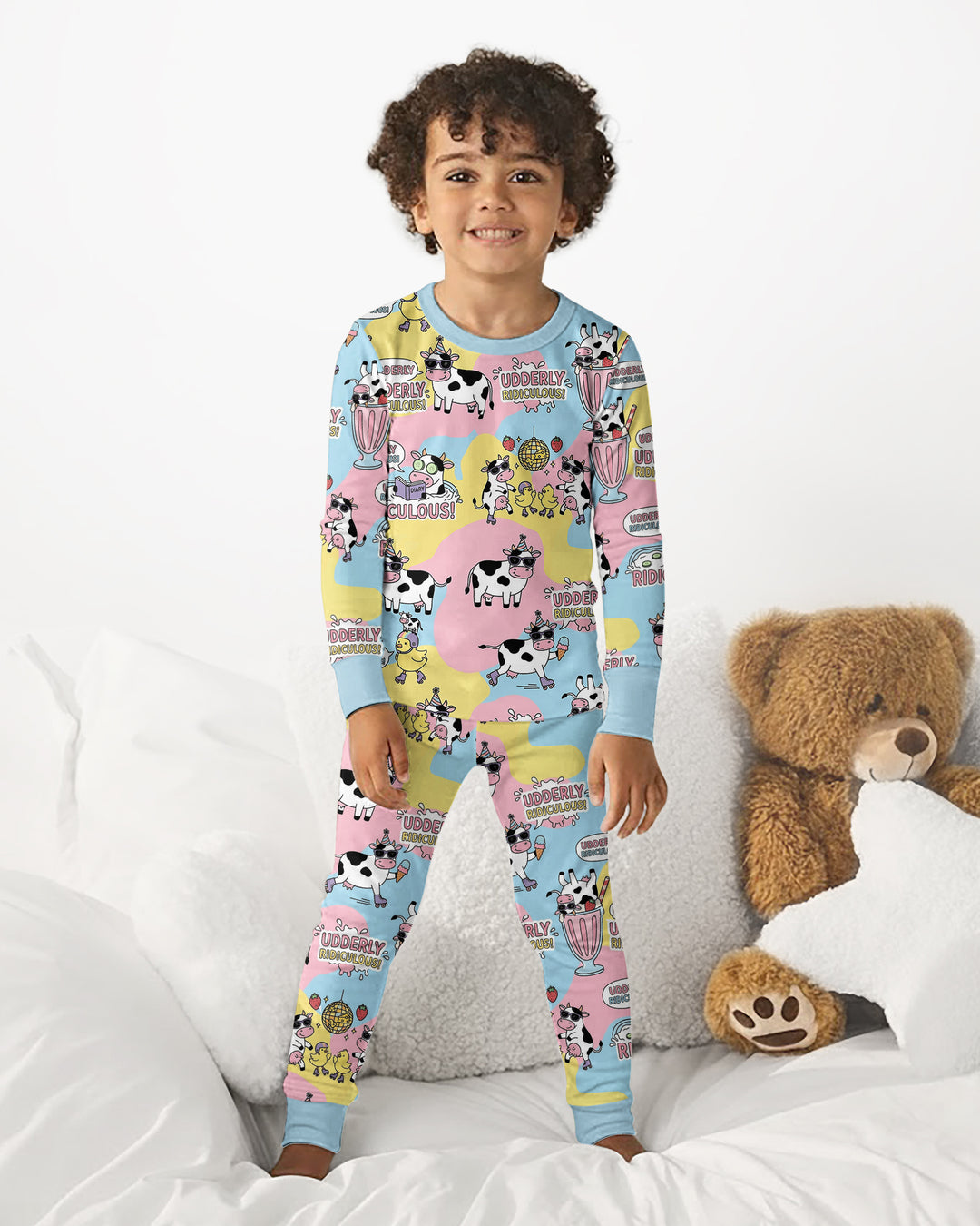 Too Ridiculous To Moo Bamboo Two Piece Long Sleeve Pajama Set