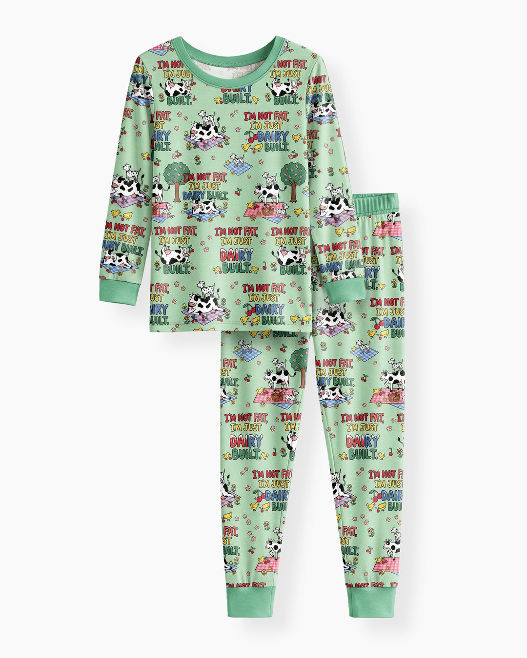 I'm Not Fat I'm Just Dairy Built Bamboo Two Piece Long Sleeve Pajama Set