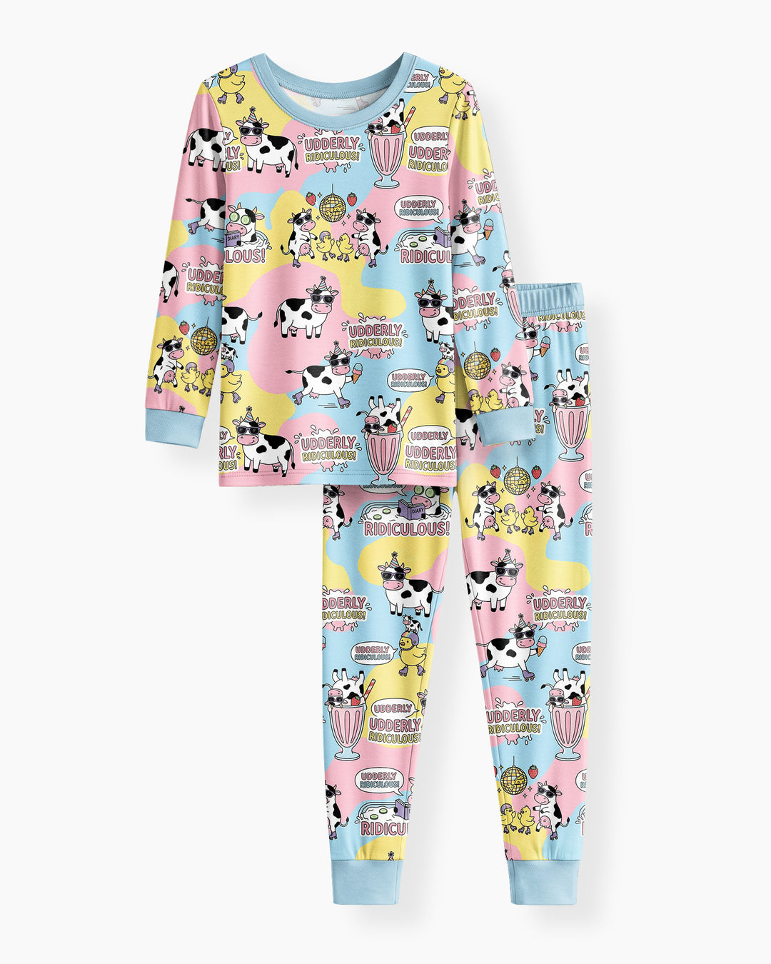 Too Ridiculous To Moo Bamboo Two Piece Long Sleeve Pajama Set