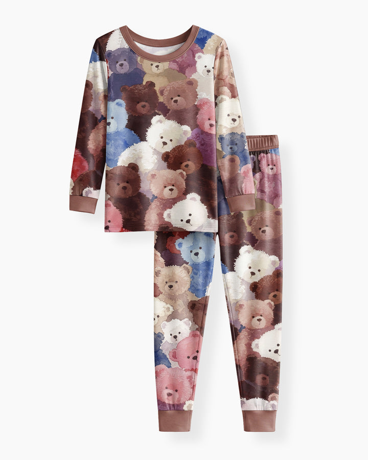 Teddy Bear Hug Jam Bamboo Two Piece Long Sleeve Pajama Set