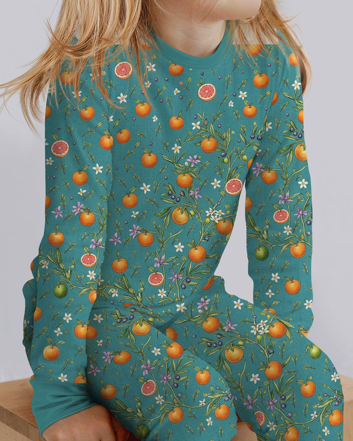 Fresh Citrus Breeze Bamboo Two Piece Long Sleeve Pajama Set