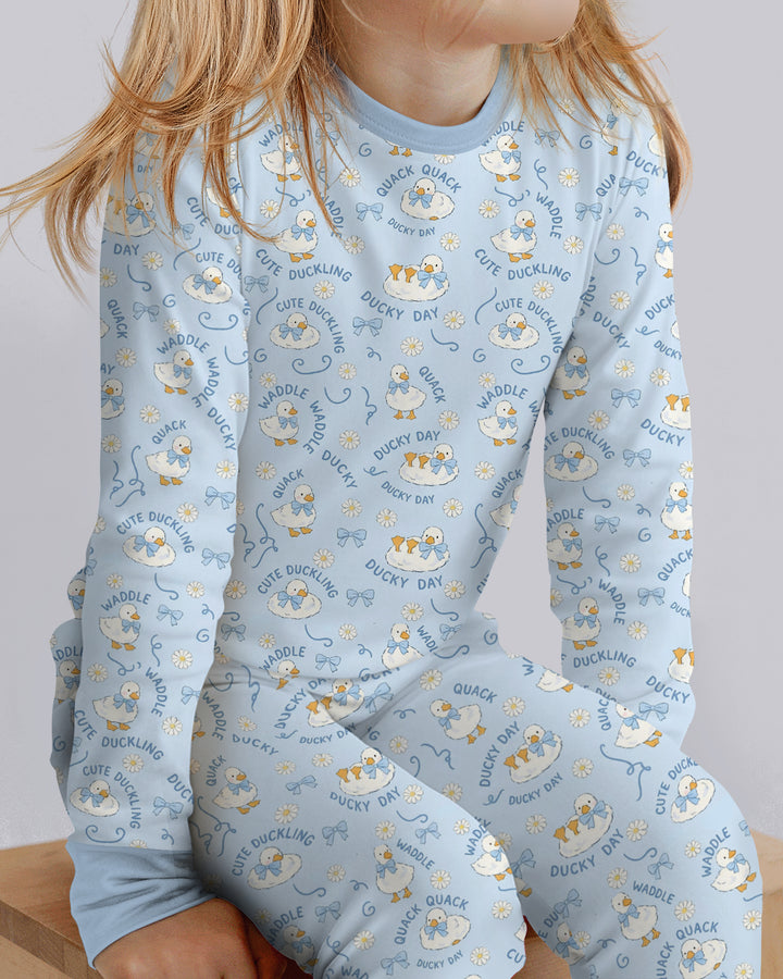 Happy Ducky Day Bamboo Two Piece Long Sleeve Pajama Set