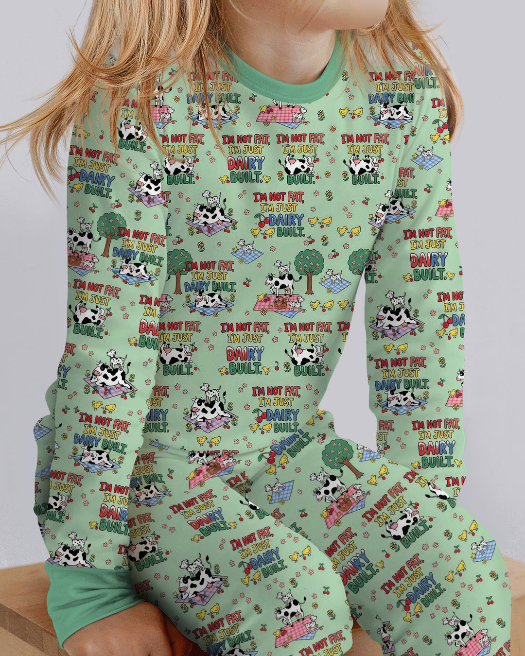 I'm Not Fat I'm Just Dairy Built Bamboo Two Piece Long Sleeve Pajama Set