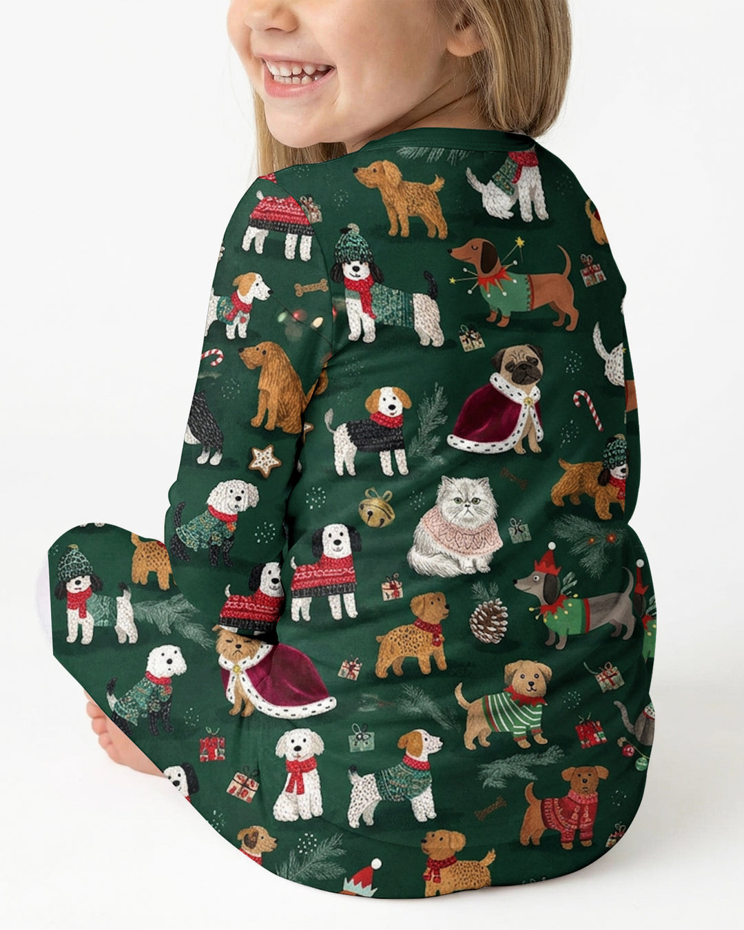Winter Wonderland Bow Wow Bamboo Two Piece Long Sleeve Pajama Set