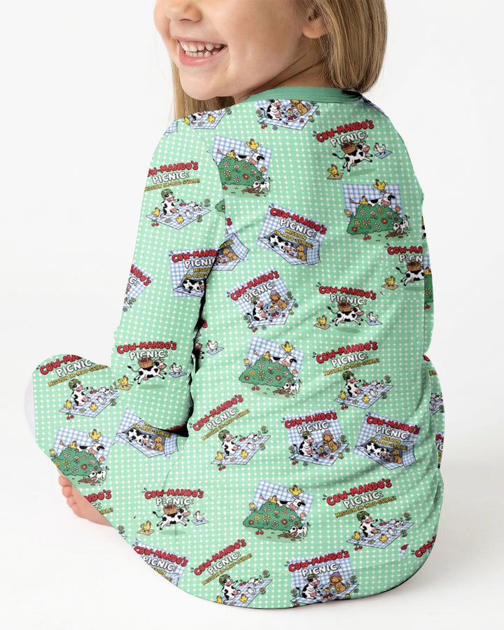 Mission Im-moo-sible Bamboo Two Piece Long Sleeve Pajama Set