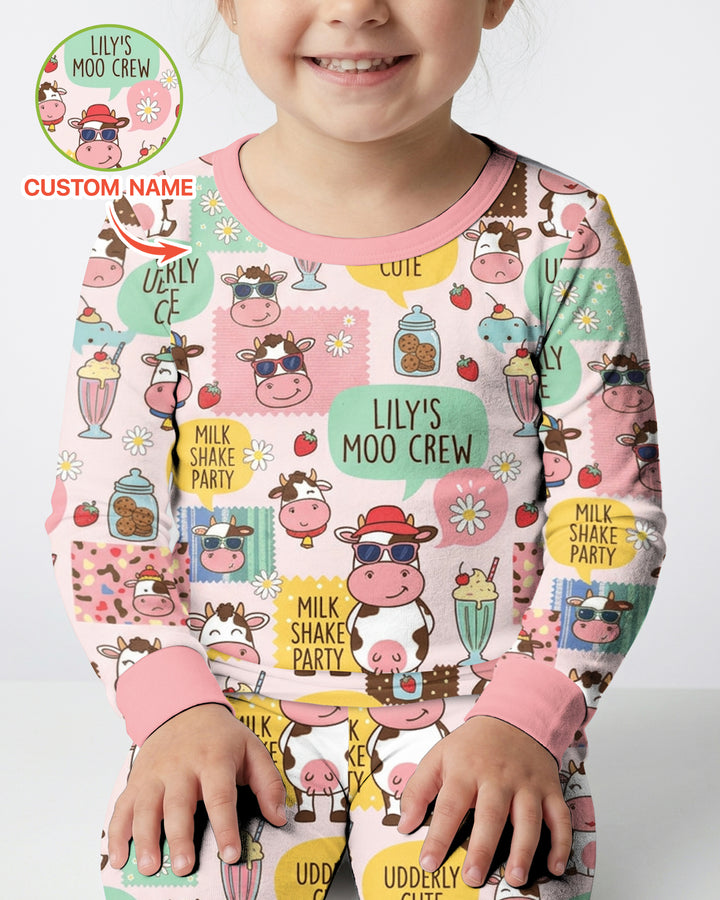 Custom Name The Milkshake Secret Society Bamboo Two Piece Long Sleeve Pajama Set
