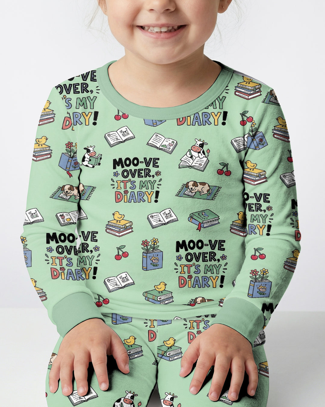 Moove Over Its My Diary Bamboo Two Piece Long Sleeve Pajama Set