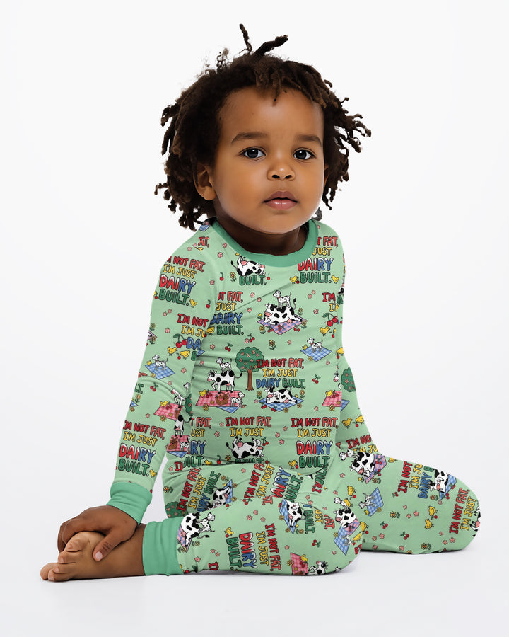 I'm Not Fat I'm Just Dairy Built Bamboo Two Piece Long Sleeve Pajama Set