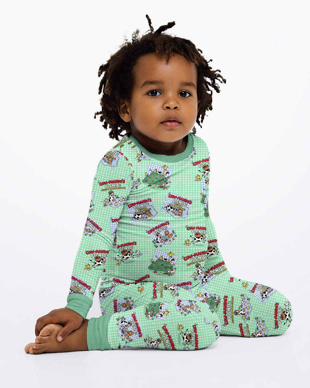 Mission Im-moo-sible Bamboo Two Piece Long Sleeve Pajama Set