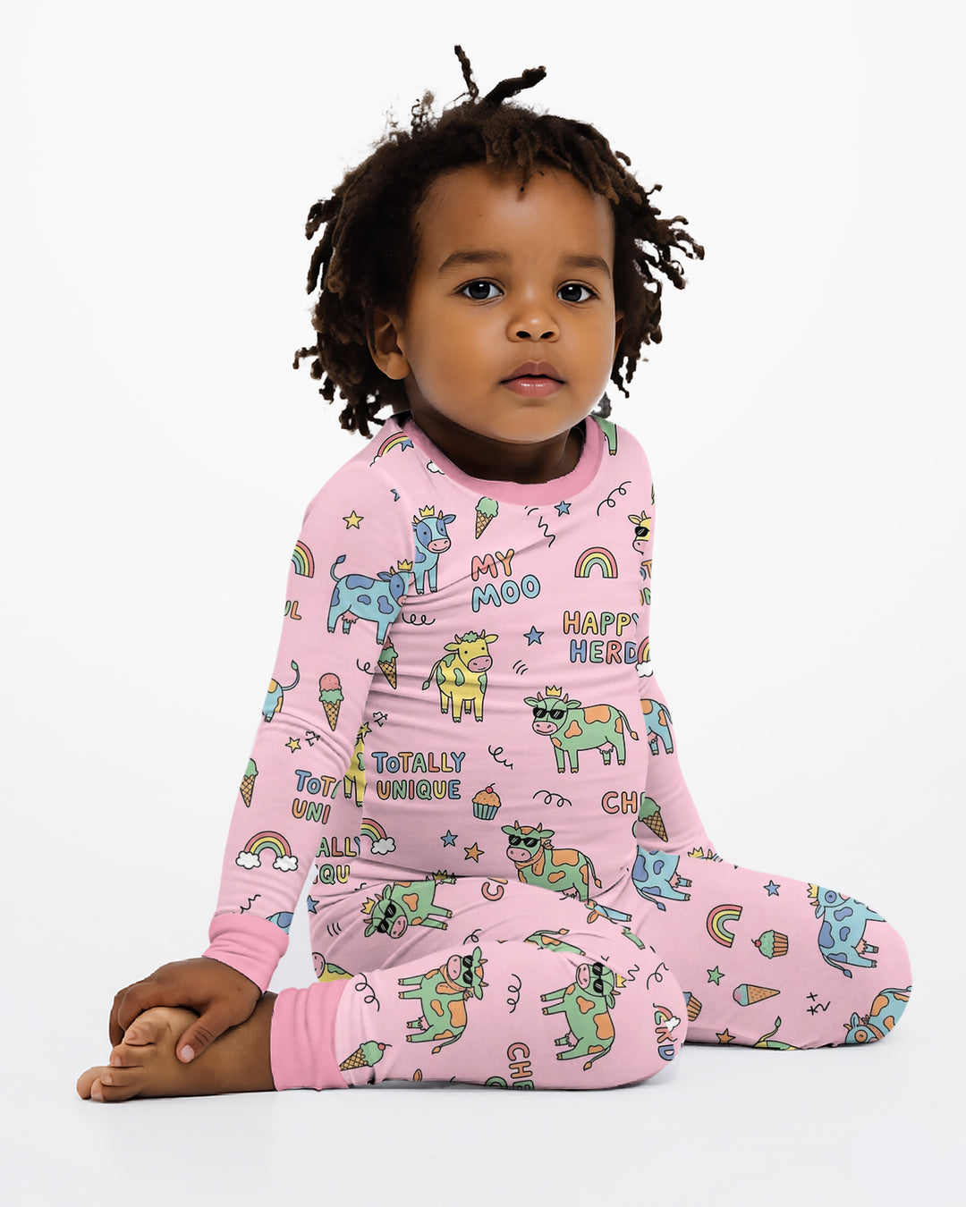 Not Your Ordinary Cow Bamboo Two Piece Long Sleeve Pajama Set