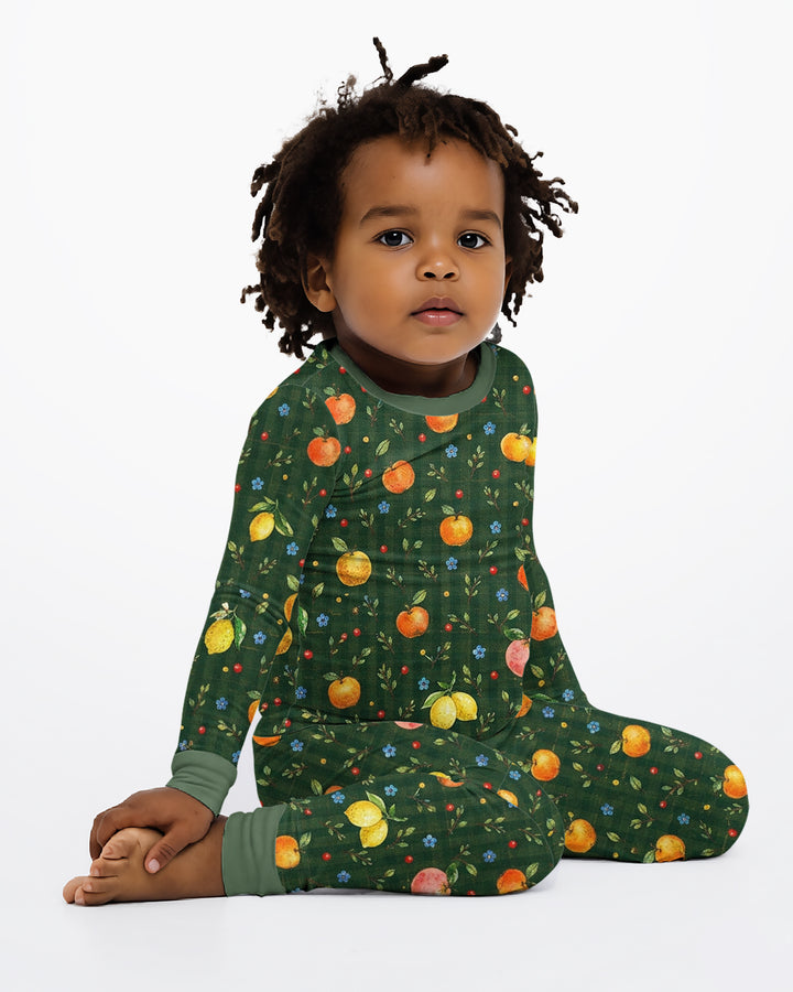 Forest Orange Bamboo Two Piece Long Sleeve Pajama Set