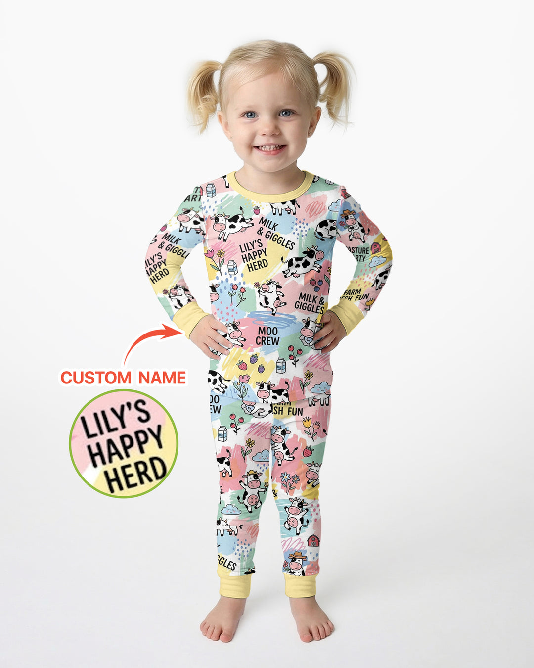 Custom Name Can’t Keep Us In The Barn Bamboo Two Piece Long Sleeve Pajama Set