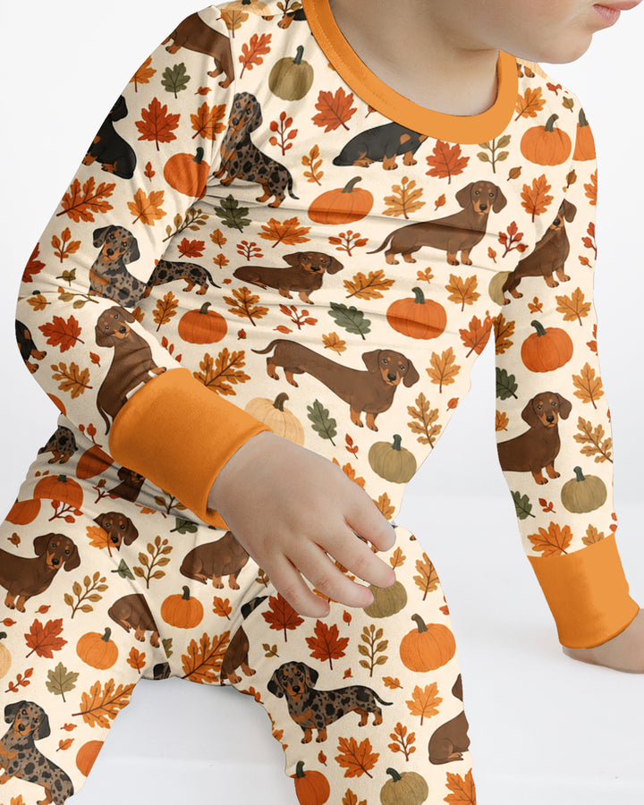 Short Legs Big Autumn Bamboo Two Piece Long Sleeve Pajama Set
