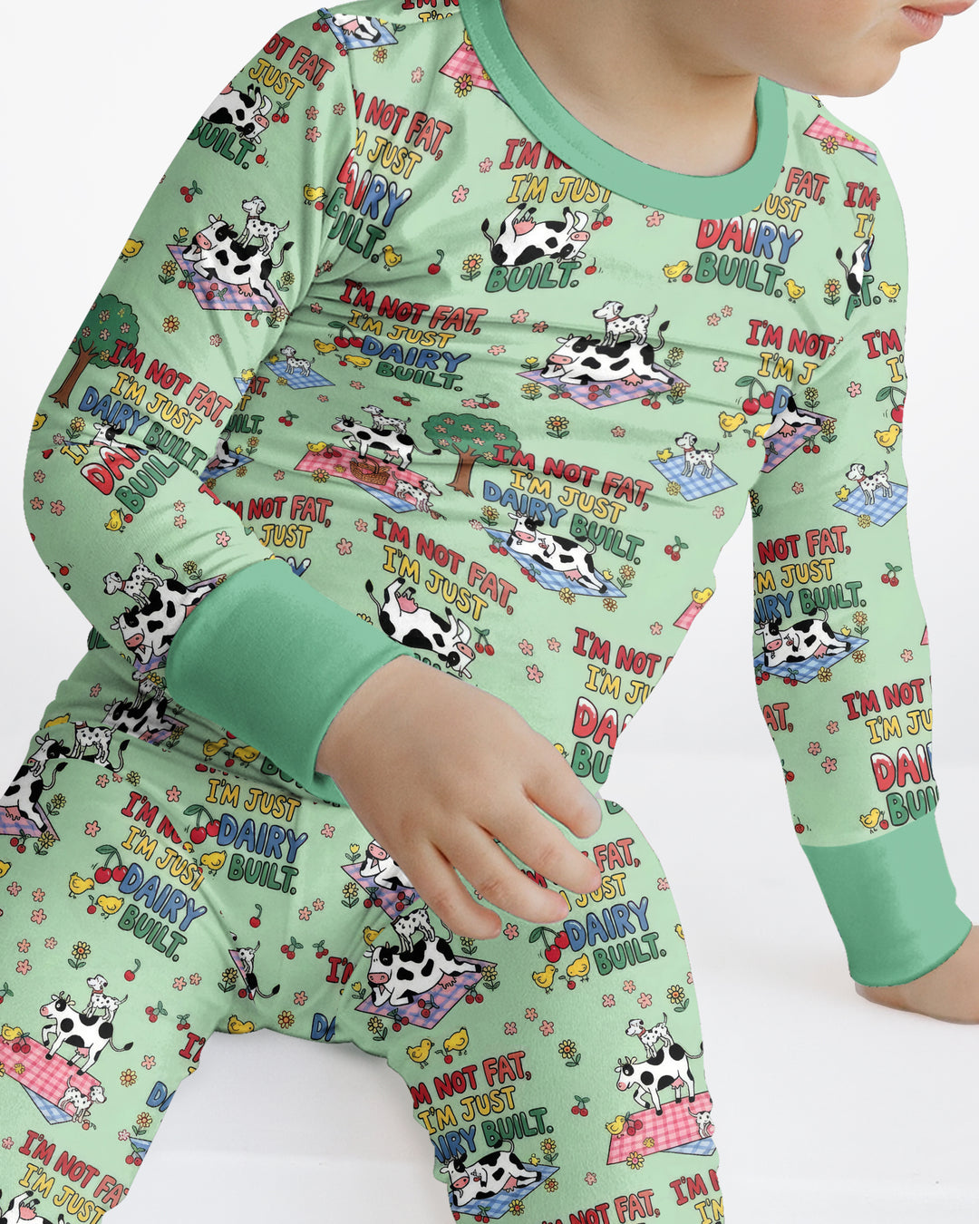 I'm Not Fat I'm Just Dairy Built Bamboo Two Piece Long Sleeve Pajama Set