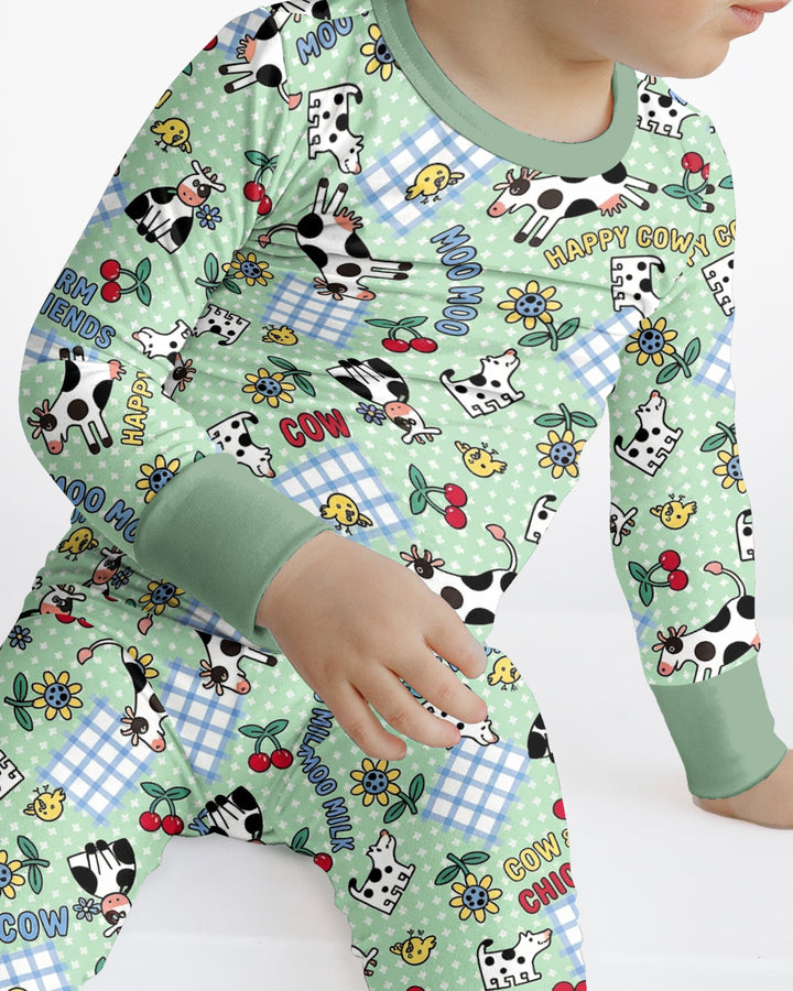 Moo Moo Chick Bamboo Two Piece Long Sleeve Pajama Set