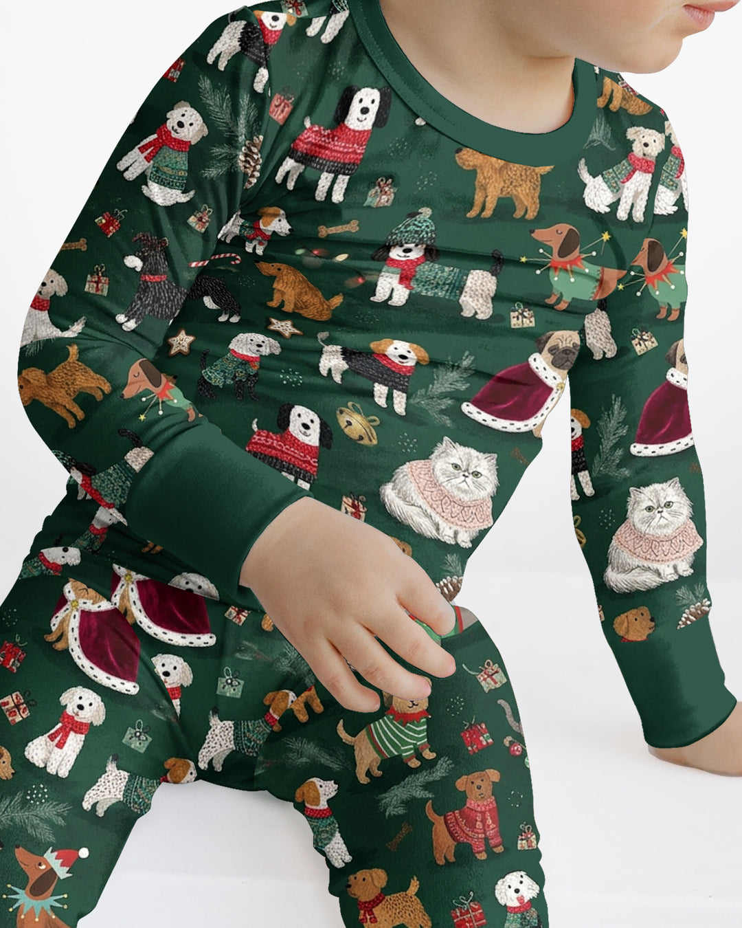Winter Wonderland Bow Wow Bamboo Two Piece Long Sleeve Pajama Set