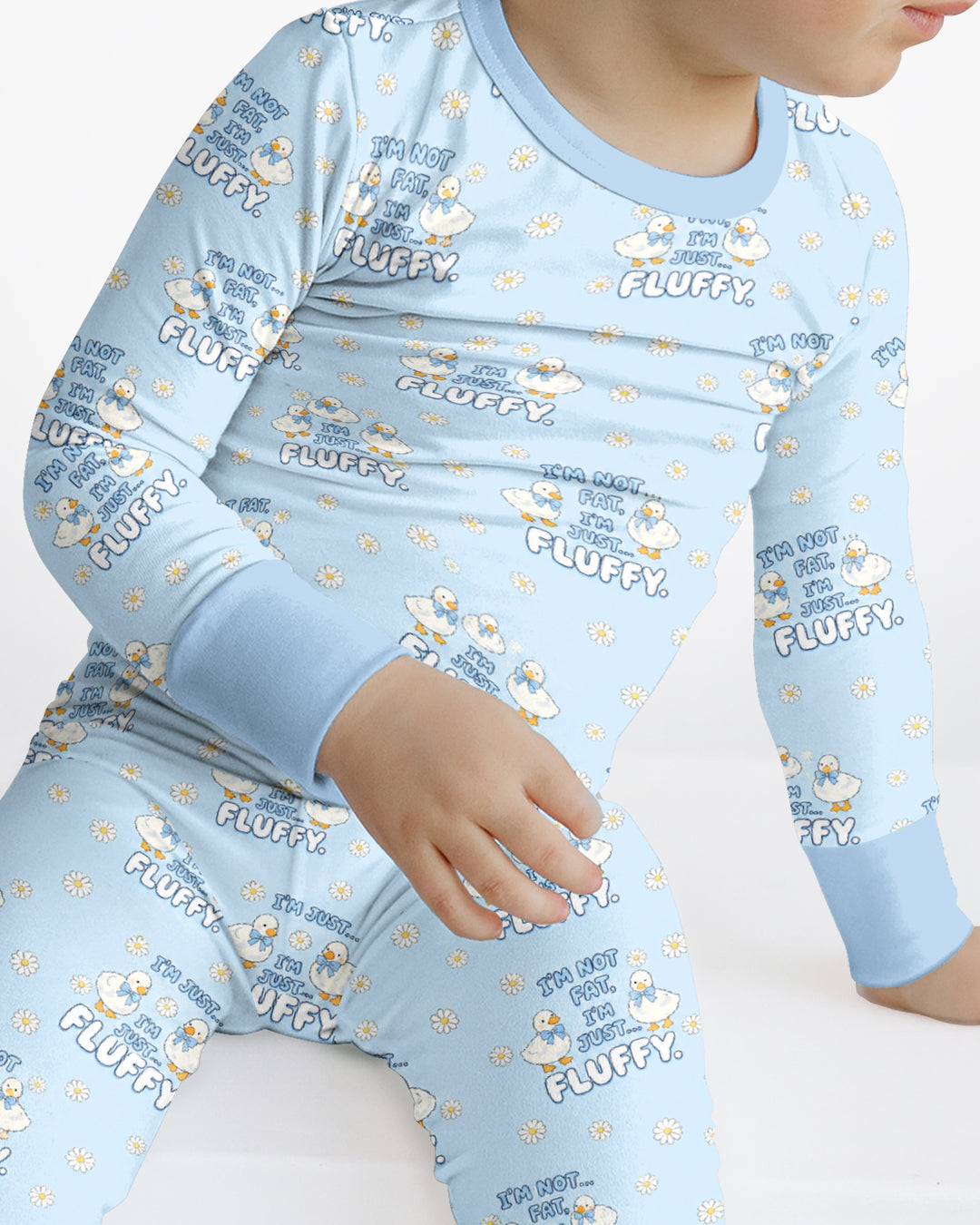 Not Fat Just Fluffy Bamboo Two Piece Long Sleeve Pajama Set