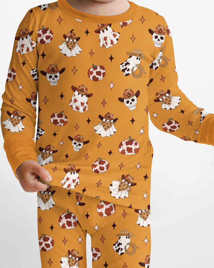 Howdy Spooky Cowboy Bamboo Two Piece Long Sleeve Pajama Set