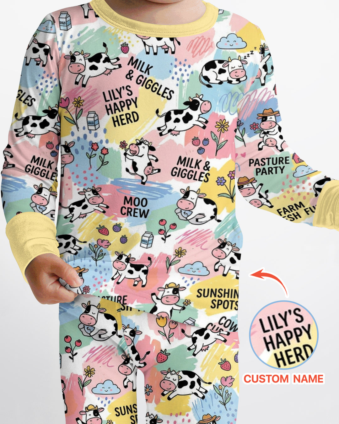 Custom Name Can’t Keep Us In The Barn Bamboo Two Piece Long Sleeve Pajama Set