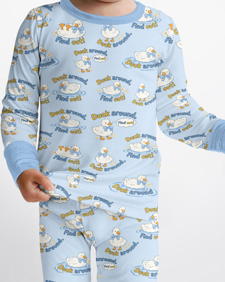 The Duck Around Bamboo Two Piece Long Sleeve Pajama Set