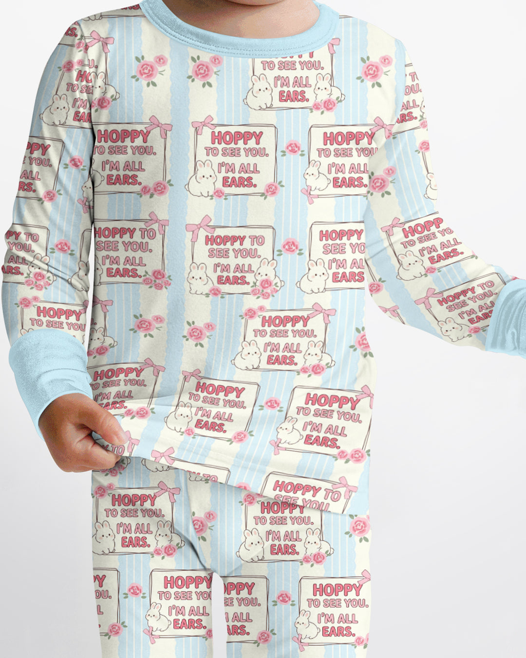 Hoppy To See You Bamboo Two Piece Long Sleeve Pajama Set