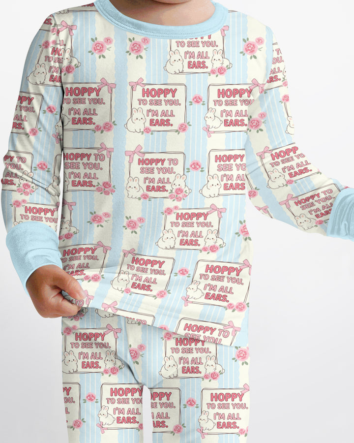 Hoppy To See You Bamboo Two Piece Long Sleeve Pajama Set