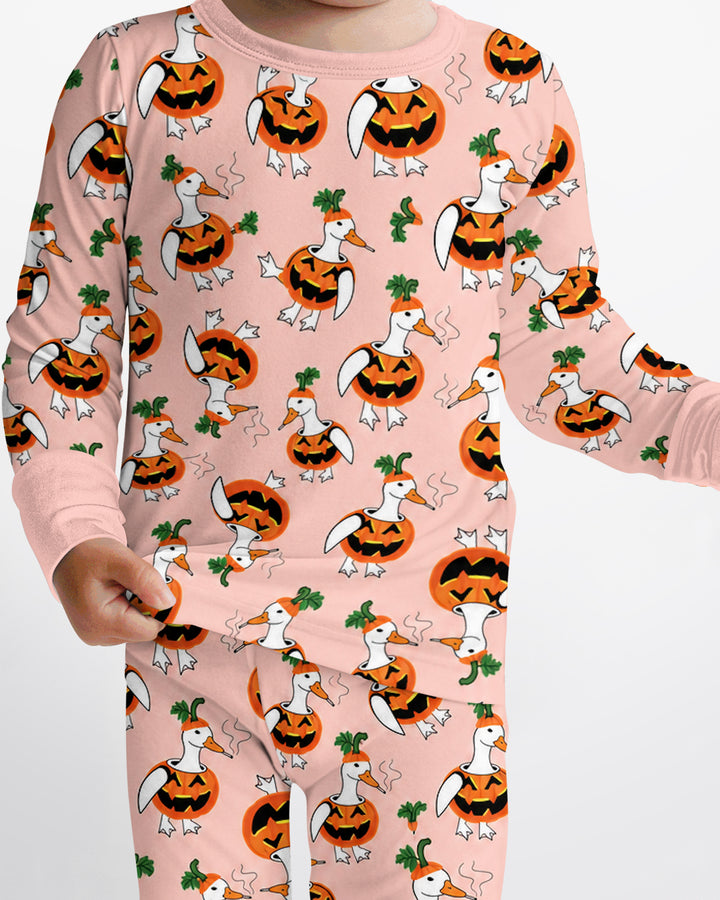 Spooky Duckling Waddle Bamboo Two Piece Long Sleeve Pajama Set