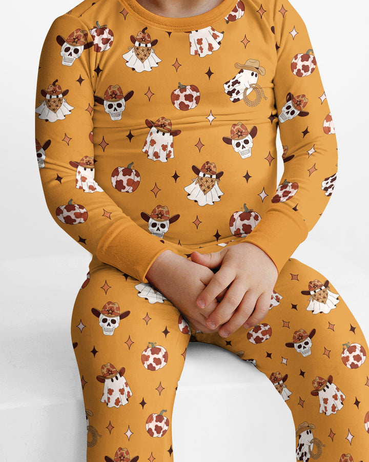 Howdy Spooky Cowboy Bamboo Two Piece Long Sleeve Pajama Set