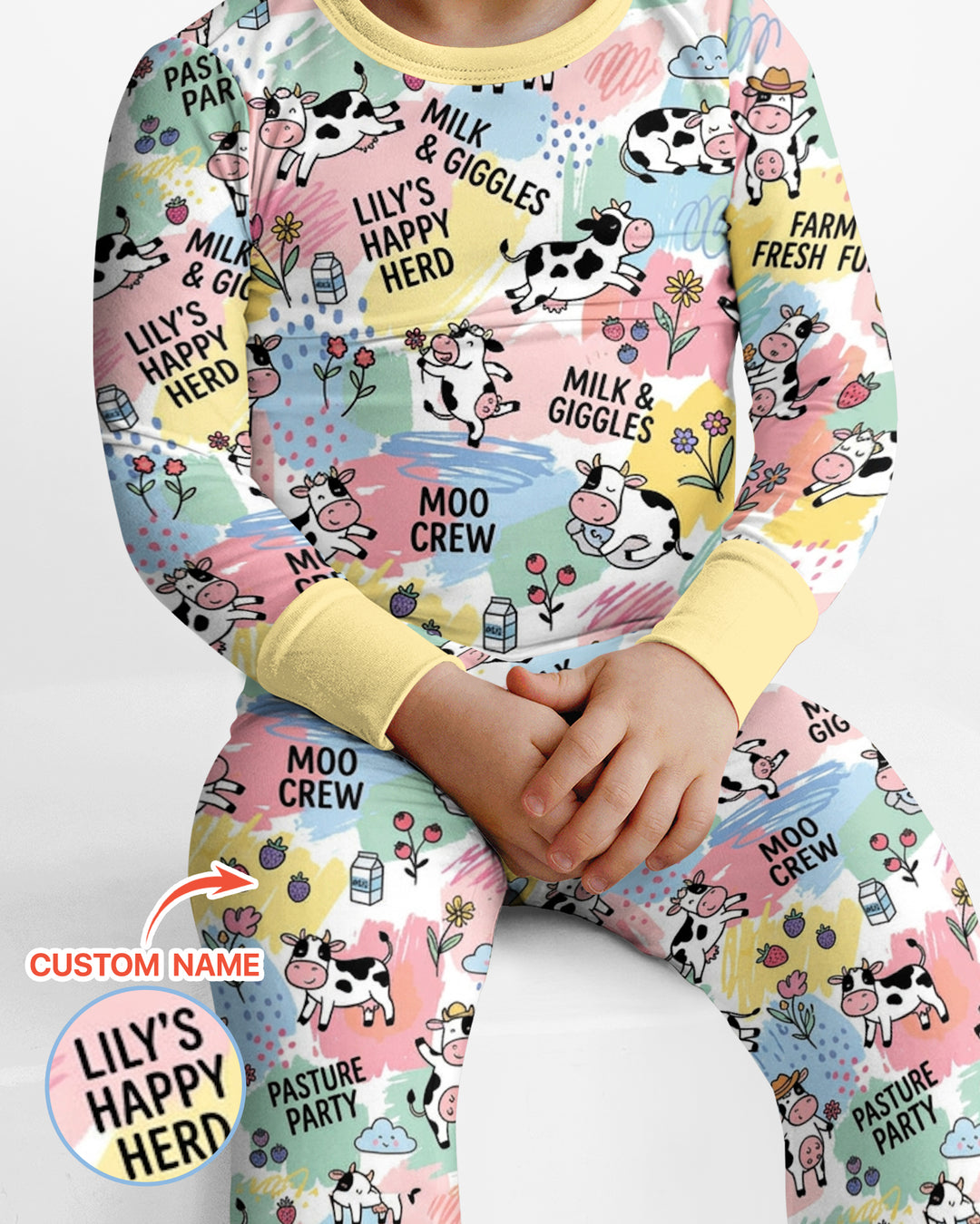 Custom Name Can’t Keep Us In The Barn Bamboo Two Piece Long Sleeve Pajama Set