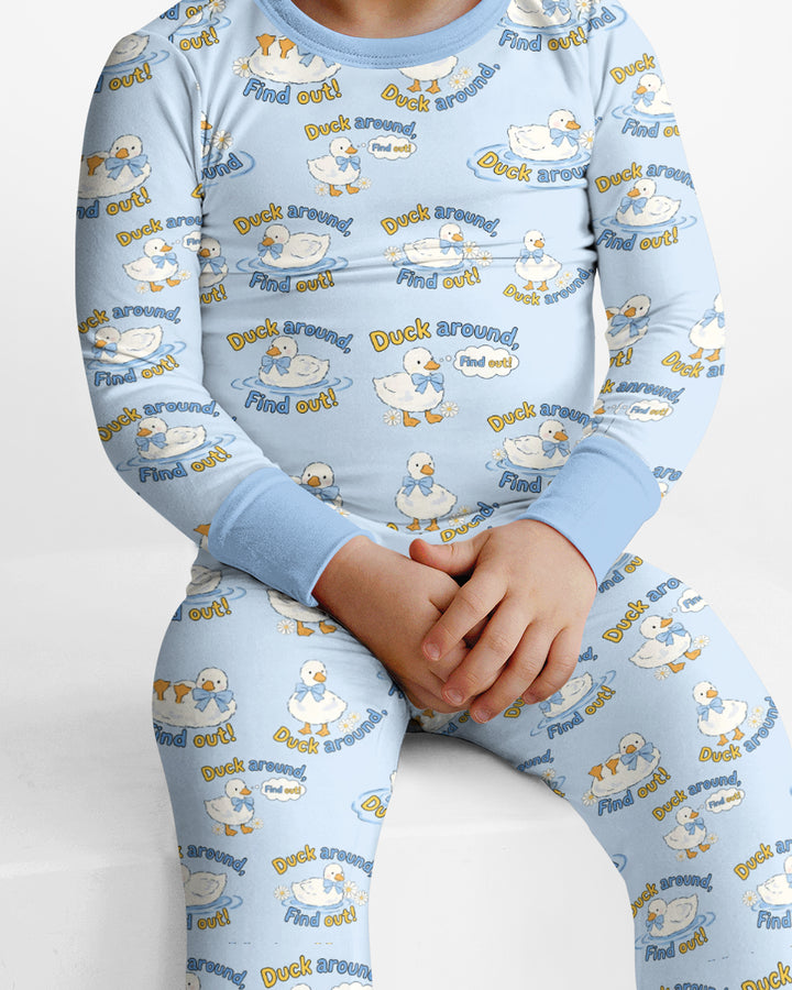 The Duck Around Bamboo Two Piece Long Sleeve Pajama Set