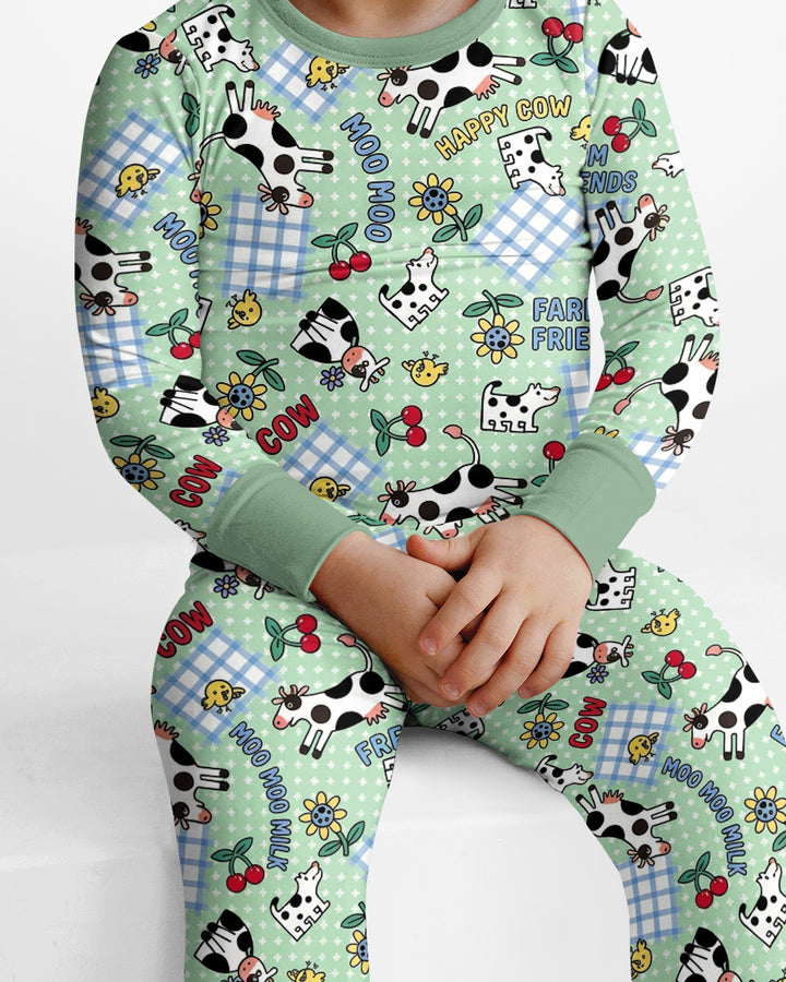 Moo Moo Chick Bamboo Two Piece Long Sleeve Pajama Set