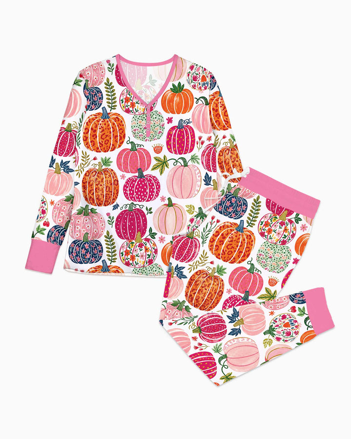 Plantilla de conjunto de pijama de mujer de bambú