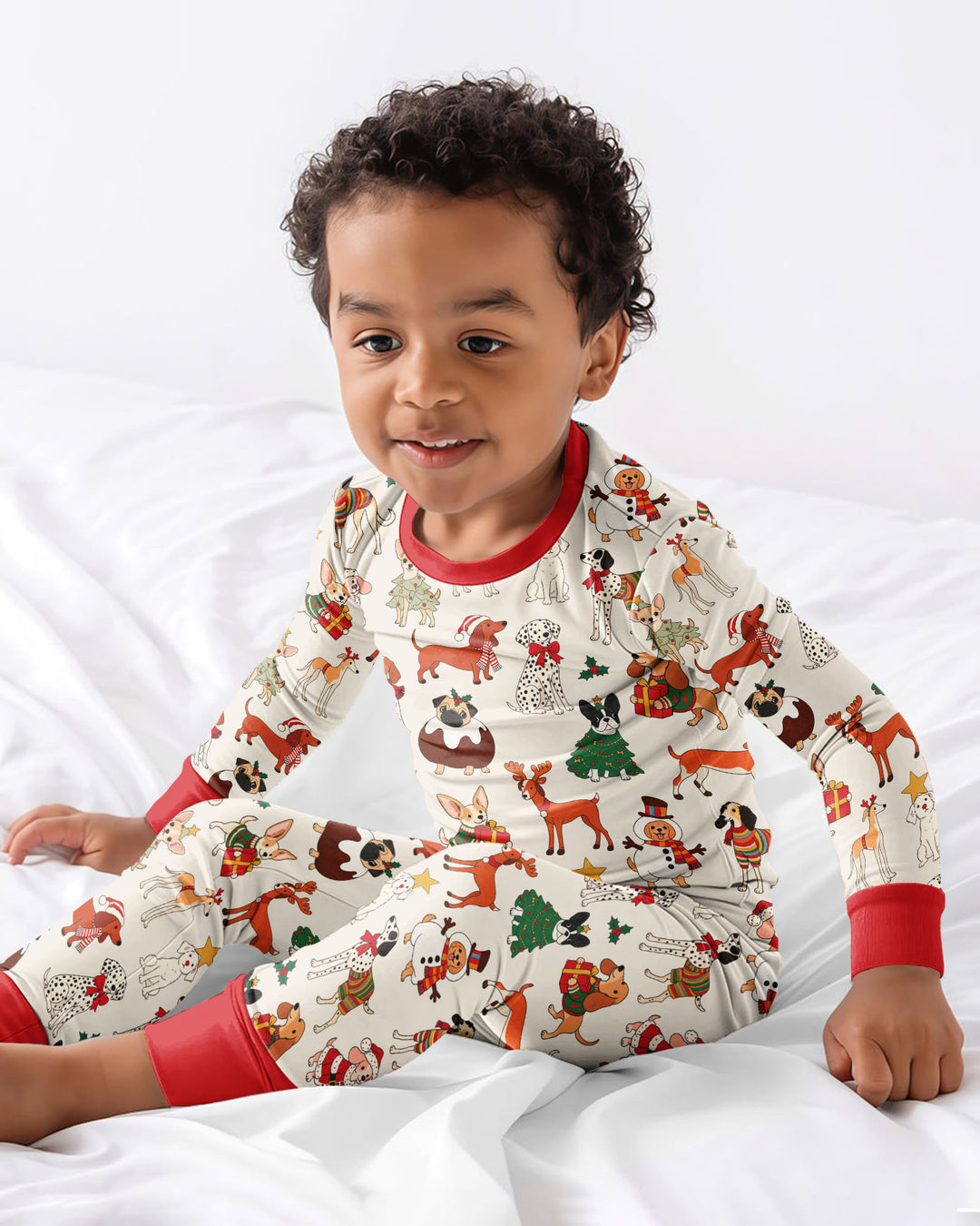 Santa Paws Parade Bamboo Two Piece Long Sleeve Pajama Set